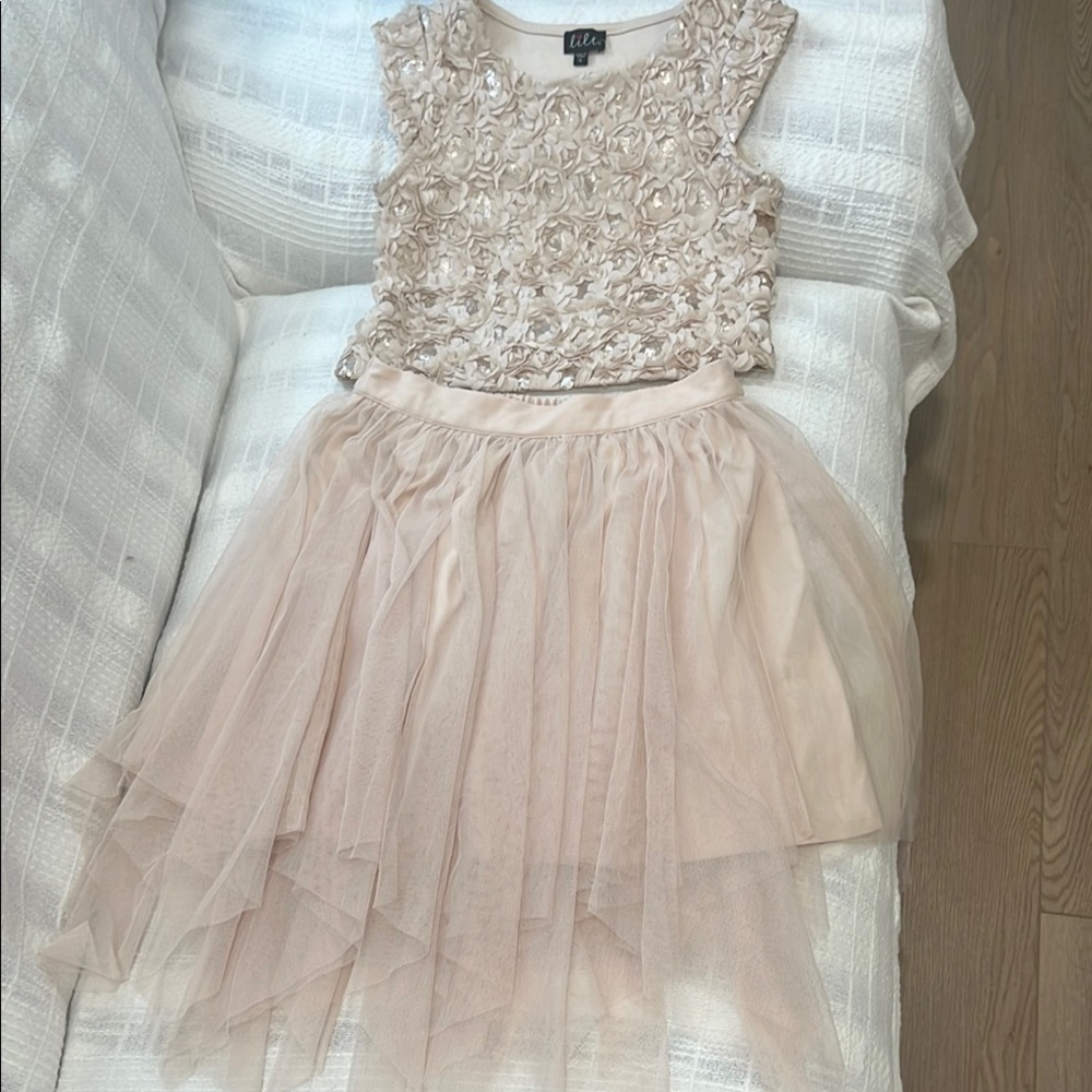 Ella Gold Sequin Tiered Sundress
